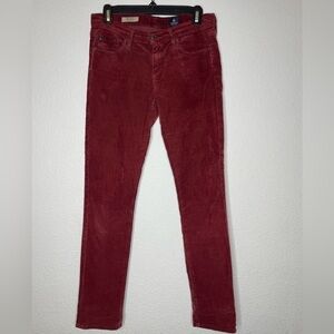 AG corduroy pants corduroy maroon sz 27 “The Stevie” slim straight Maroon
